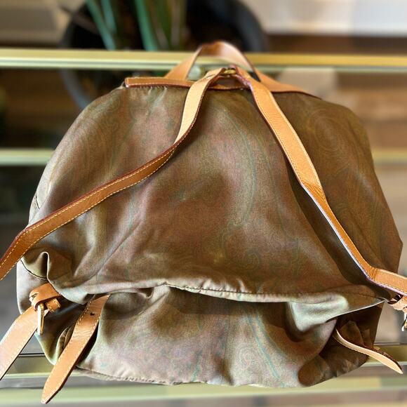 ETRO Olive Nylon Paisley Backpack - Picture 5 of 11